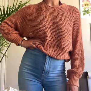 Orange/peach Billabong crochet sweater